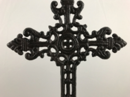 Cross on a Stand – 25 cm – Cast Iron – Standing Crucifix