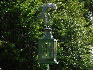 Metalen Windlicht met Standaard en Vogel – 60 cm - Retro Buitenlantaarn