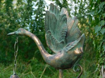 Metalen Windlicht XL met Zwaan op Standaard – 102 cm - Vintage Lantaarn