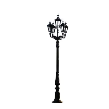 Lantaarnpaal XL met 5 Lampen - Zwart - 325 cm - Alu