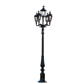 Lantaarnpaal XL met 5 Lampen - Zwart - 325 cm - Alu