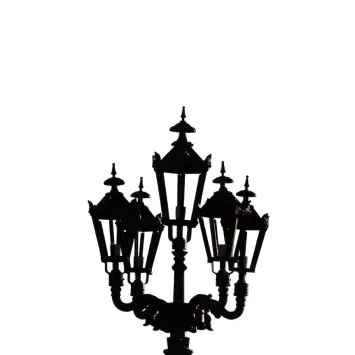 Lantaarnpaal XL met 5 Lampen - Zwart - 325 cm - Alu