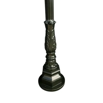 Lantaarnpaal - groen of zwart - koperen XL vierkante kap - hoog 250 cm