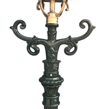 Lantaarnpaal - groen of zwart - koperen XL vierkante kap - hoog 250 cm