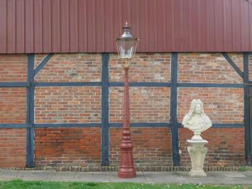 Sierlijke Lantaarnpaal Gietijzer met Kap van Koper en Messing - 340 cm