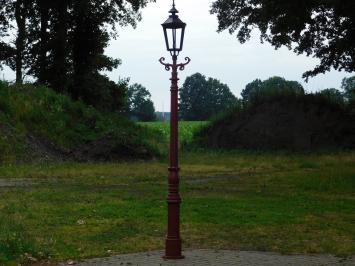 Sturdy Lamp Post - 320 cm - Cast Iron Menie Rough with Black Cap