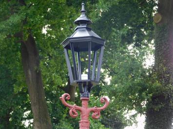 Sturdy Lamp Post - 320 cm - Cast Iron Menie Rough with Black Cap