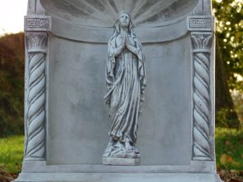 Klassieke Bidkapel met Biddende Maria - 65 cm - Steen - Wit/Grijs