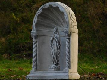 Klassieke Bidkapel met Biddende Maria - 65 cm - Steen - Wit/Grijs