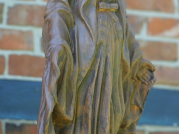 Mariabeeld op Sokkel - 155 cm - Steen in Oxide