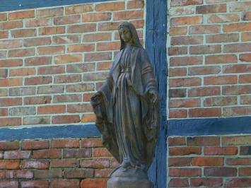 Marienstatue für den Garten – 110 cm – Steinoxid – Große Marienstatue aus Stein für Garten oder Kapelle