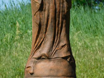 Maria Beeld Biddend – 90 cm – Vol Steen in Oxide – Klassiek Tuinbeeld