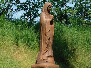 Maria Beeld Biddend – 90 cm – Vol Steen in Oxide – Klassiek Tuinbeeld