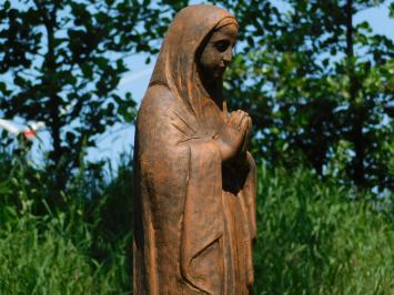 Maria Beeld Biddend – 90 cm – Vol Steen in Oxide – Klassiek Tuinbeeld
