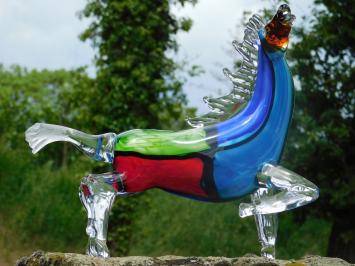 Laatste: Glazen Beeld Paard – Handgemaakt Glasgeblazen Kunstwerk in Murano-stijl