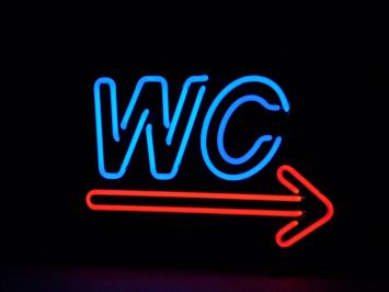 Neon --> WC - 50 cm - Blau mit Rot