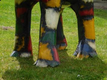 Handmade Elephant with Trunk Raised – Metal – approx. 175 cm – African Design