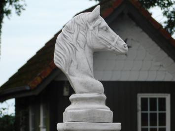 Horse head on pedestal - 83 cm - Stone