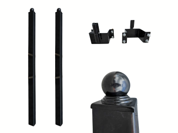 Schmiedeeisernes Tor – Schlichtes Modell – 365 cm – Schwarz