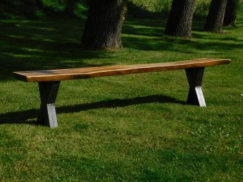 Robuste Gartenbank - Suarholz - 210 cm - Stahlgestell