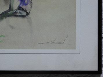 Gemälde mit Golfspielern - Von Twan V 1989 - Signiert - Inklusive Rahmen