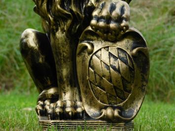 Set van 2 leeuwen - zwart/goud - polystone