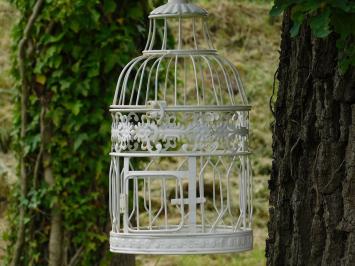 Satz mit 2 Vogelkäfigen - Rund - Vintage Weiß