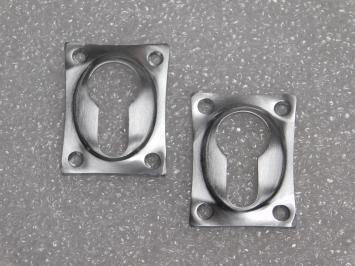 Set van 2 Cilinderrozetten Vierkant – 37 x 37 mm – Mat Nikkel