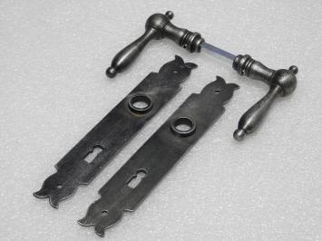 Türbeschlagset – Türgriffe Cambridge + Türplatten Baron BB 72 – Gusseisen, verzinkt