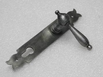 Set Deurbeslag - Klinken Cambridge + Deurplaten Noble PC 92 - Gietijzer Verzinkt