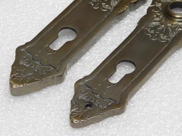 Montel Door Hardware Set – Handles + Plates PZ 92 – Dark Patinated Brass