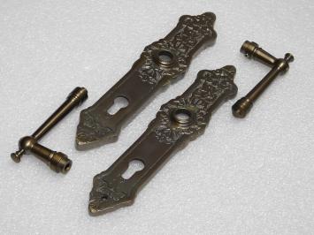 Montel Door Hardware Set – Handles + Plates PZ 92 – Dark Patinated Brass
