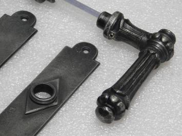 Set Deurbeslag - Klinken Oxford + Deurplaten Prestige PC 92 - Gietijzer Verzinkt