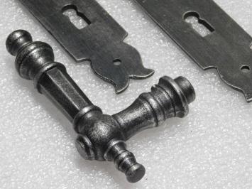 Set Deurbeslag - Klinken Victoria + Deurplaten Baron BB 72 - Gietijzer Verzinkt