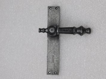 Door Hardware Set - Victoria Handles + Blanco BB 72 Door Plates - Cast Iron, Galvanised