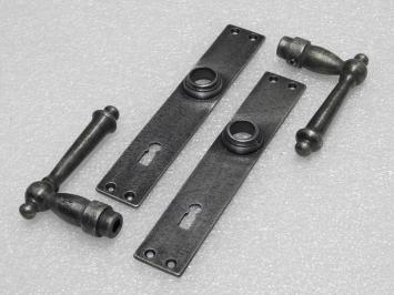 Türbeschlagset – Türgriffe York + Türplatten Blanco BB 72 – Gusseisen, verzinkt