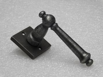 Set Klinken York + Klink- en- Slotrozetten Vierkant - Gietijzer Verzinkt