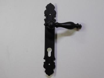 Set of Door Handles with Door Plates PC92 - Antique Iron - ORB Finish