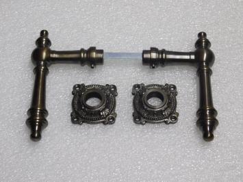 Set Deurklinken Montreux met Klinkrozetten - Donker Gepatineerd Messing