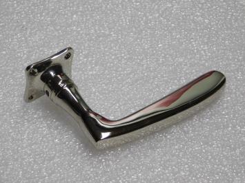 Set of Door Handles with Square Rosettes - Polished Nickel