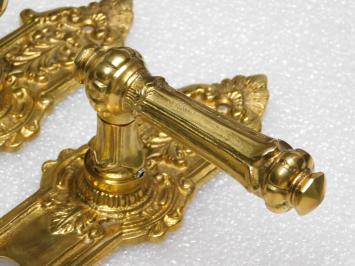 Door handle set with backplate (PC 72) – Polished brass – Classic