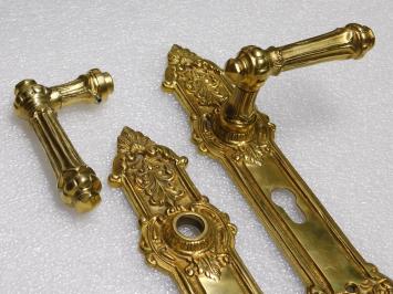 Door handle set with backplate (PC 72) – Polished brass – Classic