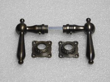 Set Deurklinken Revo met Klinkrozetten - Donker Gepatineerd Messing