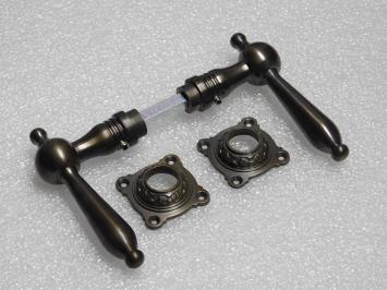 Set Deurklinken Revo met Klinkrozetten - Donker Gepatineerd Messing