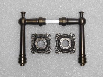 Montel-Türgriffset mit Rosetten – dunkel patiniertes Messing