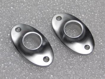 Set van 2 Klinkrozetten Ovaal – 56 x 33 mm – Mat Nikkel
