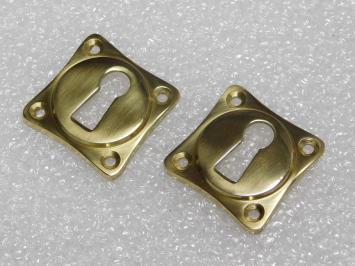 Set van 2 Sleutelrozetten BB Vierkant – Messing