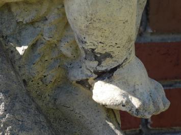 Vintage Set van 2 Putti op Sokkel - 130 cm - Gietsteen