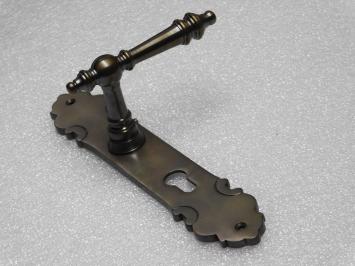 Montreux Door Handle Set + Door Plates PC 92 - Dark Patinated Brass