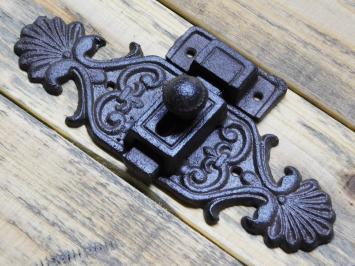 Schiebeschloss aus Gusseisen - Braun - 19,5 cm